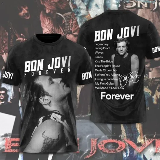 Bon Jovi 3D 42 Years Anniversary 2025 Thank Memories 3D Unisex T-Shirt