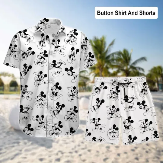 Disney Mickey Hawaiian Shirt Mickey Mouse Hawaii Shirts Mickey Button Shirt