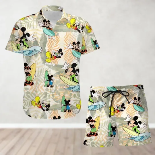 Mickey Mouse Hawaiian Shirt Beach Disney Mickey Button Shirt