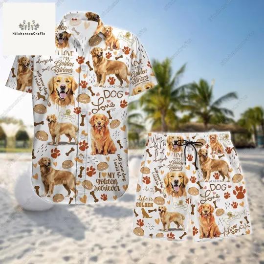 Golden Retriever Button Shirt And Golden Retriever Shirt