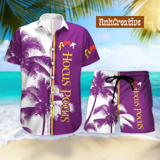 Hocus Pocus Button Shirt And  Movie Hawaiian Shirt Hocus Pocus Witch Shirt