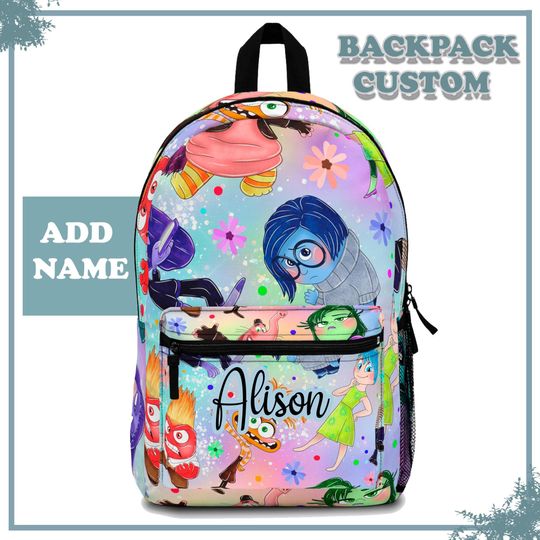 Inside Out Backpack, It's Okay To Feel All The Feels, Disney Backpack, Custom Backpack, Inside Out 2, Inside Out Bag, Mental Health, Pixar