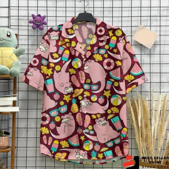 Slowpoke PKM Hawaiian Shirt PKM Anime Aloha Shirt PKM Gifts