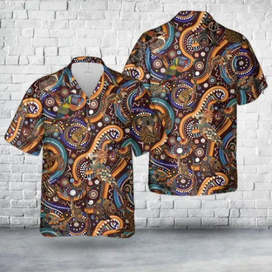 Aboriginal Inspired Australian Animals Hawaiian Shirt