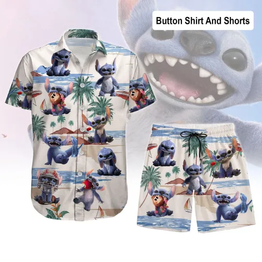 Lilo And Stitch Button Shirt And Disney Aloha Summer Outfit Tropical