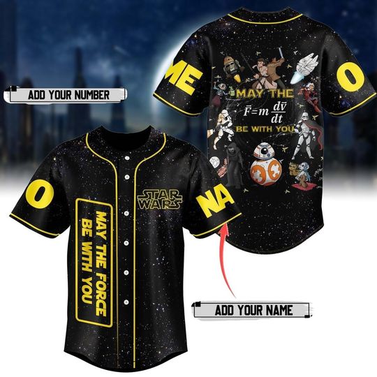 Custom May The Fourth Be With You Baseball Jersey, Star Wars Movie Jersey For Kids, Galaxy Edge Baseball Shirt, Disney Family Trip Matc