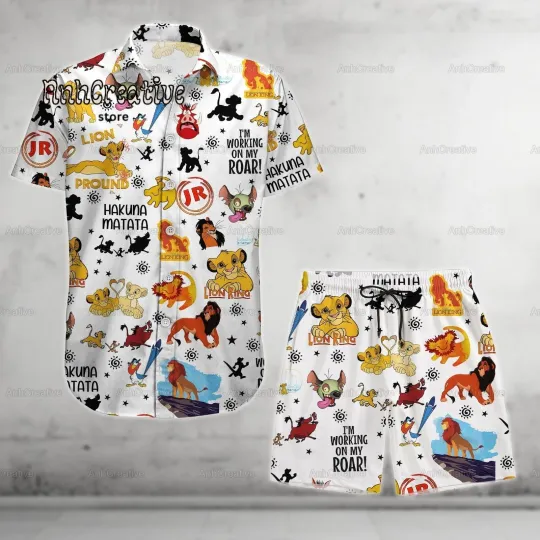 Disney The Lion King Button Shirt And Simba Timon Pumbaa Scar Mufasa