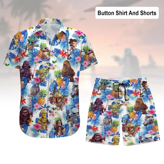 Star Wars Hawaiian Shirt And Disney Movie Button Shirt Galaxy Shirt