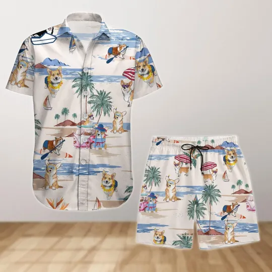 Corgi Button Shirt And Corgi Dog Hawaiian Shirt