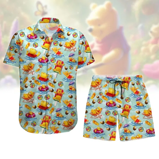 Winnie The Pooh Hawaiian Shirt Pooh Bear Button Up Shirt