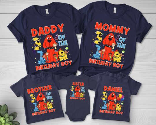 Custom Clifford Dog Family Birthday Shirt, Clifford Dog Party Shirt, Clifford The Big Red Dog Shirt, Clifford Dog Shirt