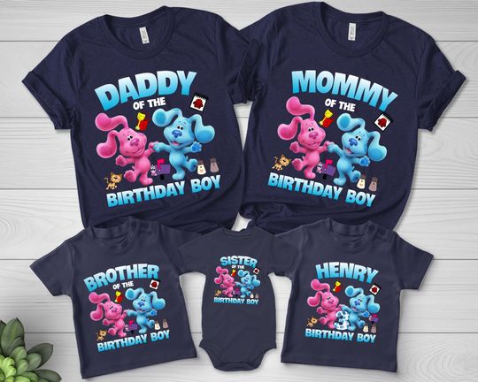 Blues Clues Birthday shirt, Blues Clues Theme Party, Personalized shirts for kids, Family Matching Birthday Shirt, Birthday Shirt