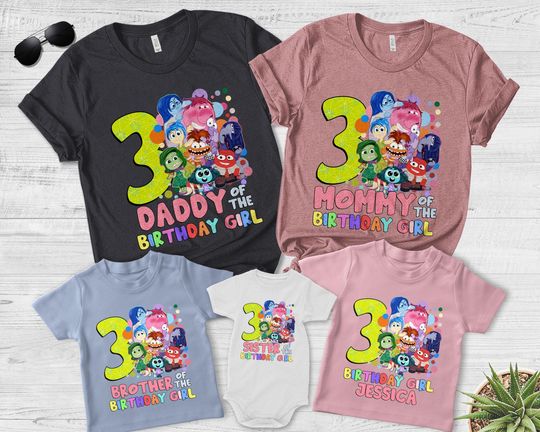 Disney Inside Out Birthday Shirt, Personalized Inside Out Birthday Shirt, Inside Out Family Shirt, Birthday Girl Shirt, Gift For Her