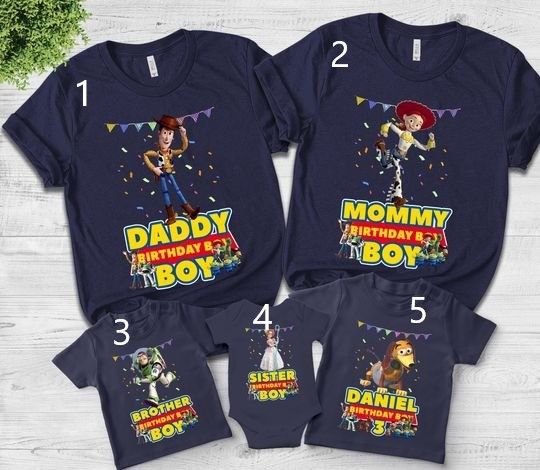 Toy Story Birthday Shirt,Toy Story Custom Birthday Shirt,Personalized Toy Story Family Shirt,Custom Characters Toy Story Shirt