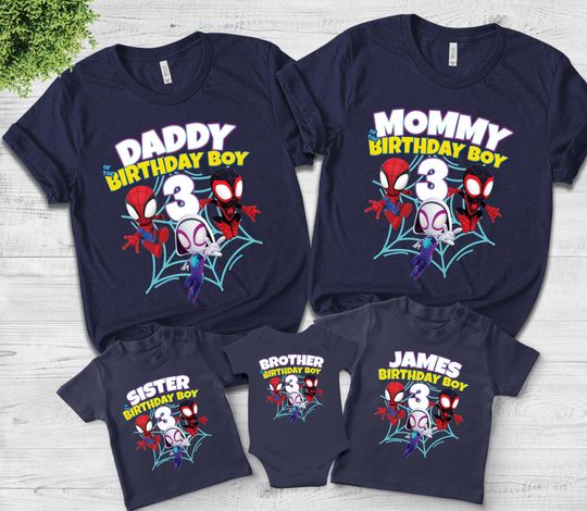 Personalized Spidey and His Amazing Friends Birthday Boy Shirt, Family Matching Birthday, Amazing Birthday Shirt