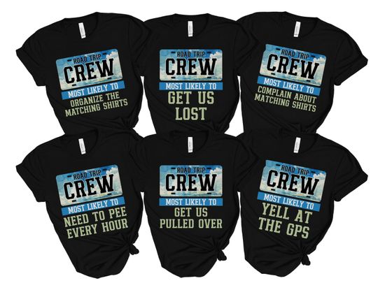 Matching Family Road Trip Shirts, Custom Most Likely to Group Vacation T-shirt, 2025 RV Road Trip Adventure Tee, Girls Trip Summer Travel
