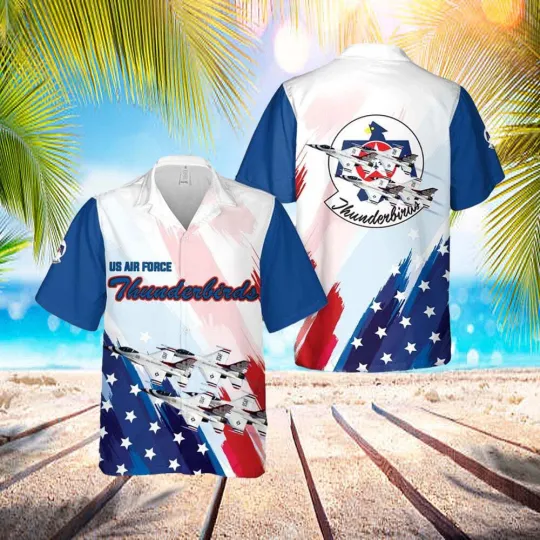 US Air Force Thunderbirds Red White And Blue Hawaiian Shirt 8211 Mens Hawaiian S
