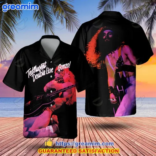 Ted Nugent Double Live Gonzo Album Cover Hawaiian Shirt