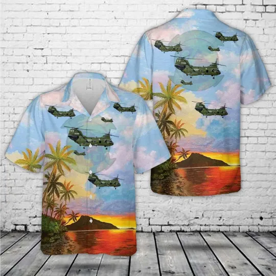 US Marine Corps Boeing Vertol CH 46E Sea Knight 107 II of HMMT 164 Hawaiian Shi