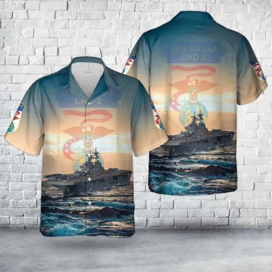 US Navy USS Essex LHD 2 Hawaiian Shirt