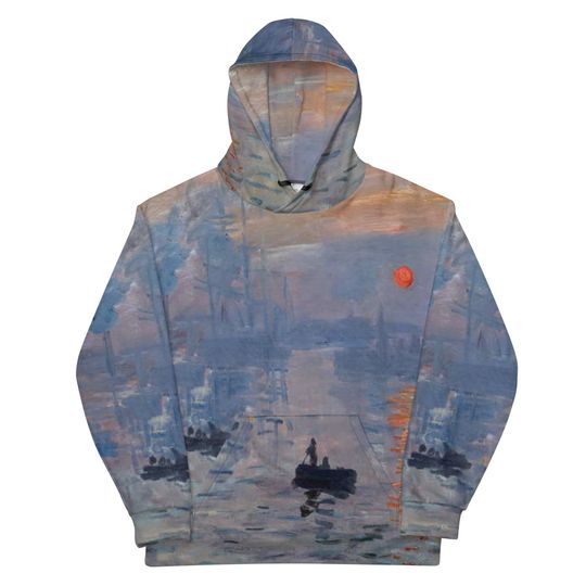 Soleil Levant Hoodie - Claude Monet hoodie all over - Inspired Monet Oversized unisex hoodie all over Print