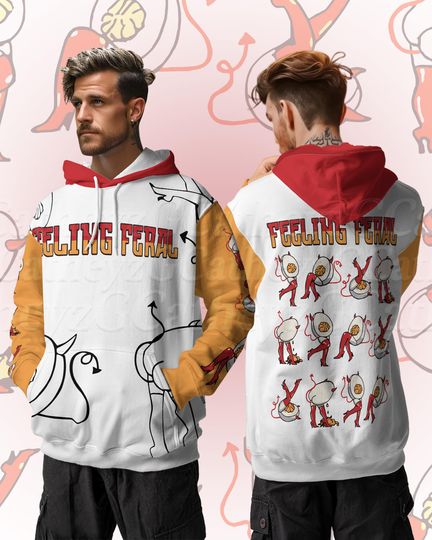 3D Hoodie Feeling Feral Evil Eggs Guys Dark Humor Chaotic Energy Design