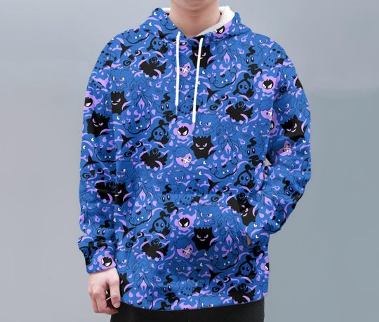 Gengar Hoodie Shirt Ghost Unisex Hoodie Aloha Kawaii Hoodie Cute Gengar Shirt Gifts