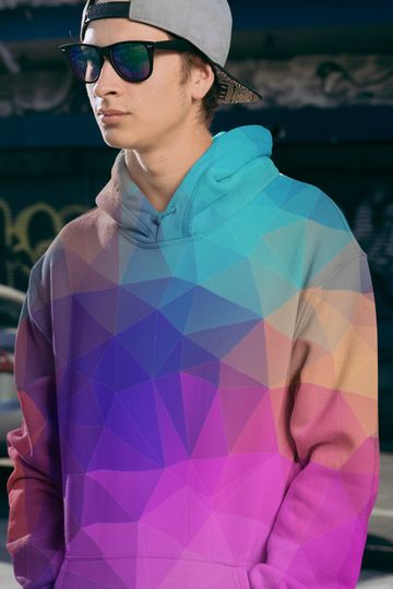 Vaporwave clothes - Unisex harajuku hoodie, sublimation print, vaporwave art, synthwave, colorful streetwear, checkered,checkerboard,checker