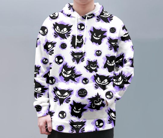 Gengar Hoodie Shirt Unisex Hoodie Aloha Kawaii Hoodie Ghost Gengar Shirt Gifts