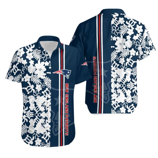 New England Football Team Patriotss Hawaiian Button Down Shirt Unisex Adults