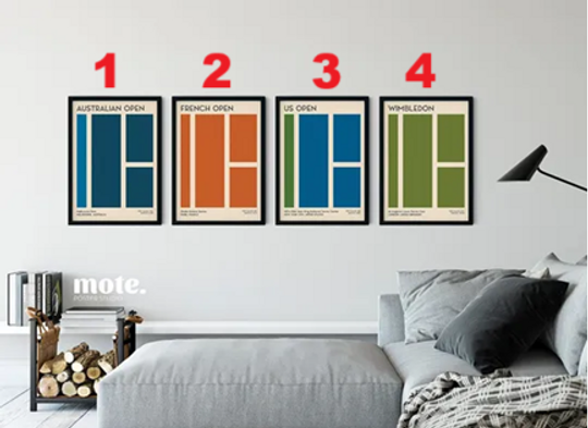 US Open Grand Slam Tennis Poster | Minimalist Sports Wall Art | High-Quality Print