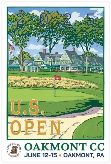 Lee Wybranski Limited Edition US Open 2025 Oakmont Golf Poster