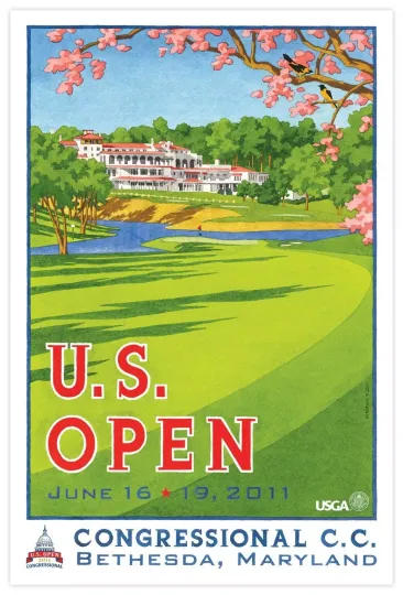 Lee Wybranski Limited Edition 2011 US Open Golf Poster