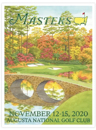 Fall at Augusta National No. 12 Golden Bell Limited Edition Poster