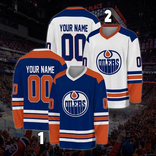 Blvckstyle Personalized Edmonton Oilers Hockey Jersey, Jersey For Men With Your Team Name, Fan Hockey Jersey
