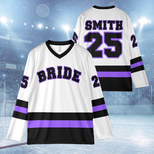Bride and Groom Matching Hockey Jerseys for Wedding and Honeymoon
