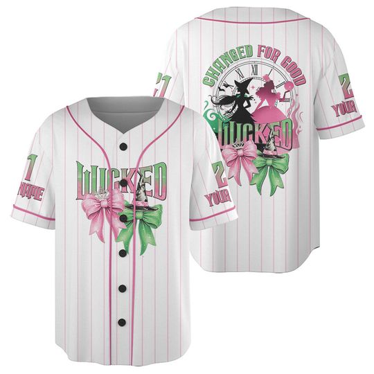 Custom Wicked Jersey Shirt, Elphaba and Glinda Jersey, Musical Gifts for Wicked Fans, Wicked Merch, Green Witch Tee