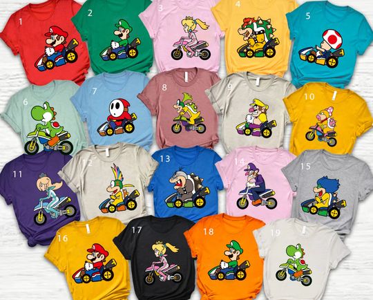 Super Mario And Friends Kart Shirt, Super Mario Personalized Shirt, Super Mario Character Shirt, Super Mario Gaming Shirt