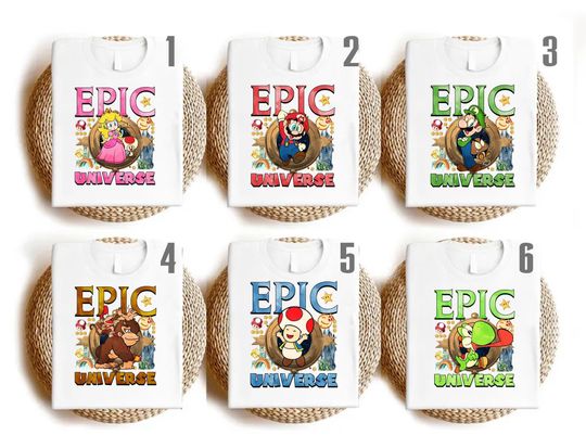 Super Mario Epic Universe Shirt, Mario Luigi Princess Peach Epic Universe Family Shirt, Epic Group Matching, Family Vacation