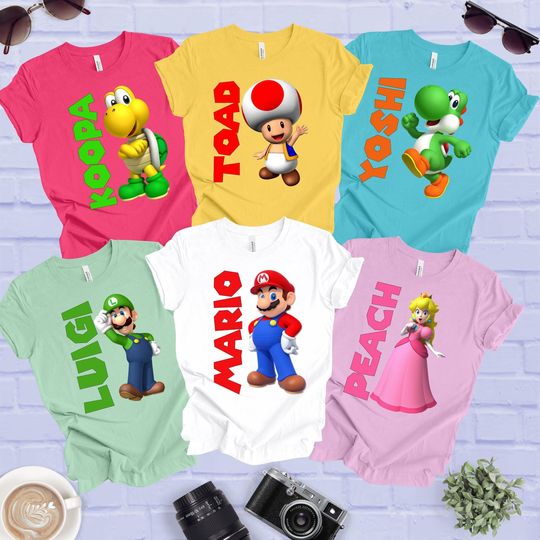 Super Mario Shirt, Super Mario Matching Shirt, Mario and Friends Shirts, Super Mario Fan Shirt, Family Vacation Shirt