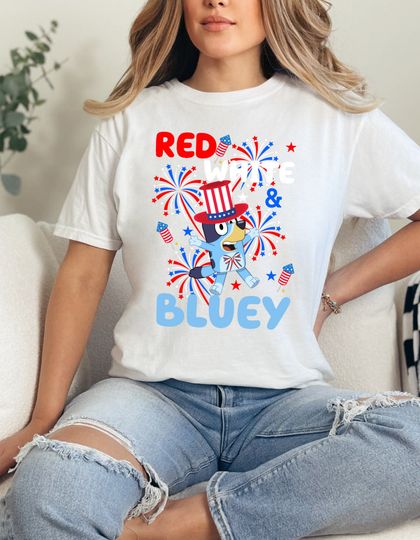 Red White & BlueyDad Unisex T-Shirt - Fourth of July, Comfort Colors, Gildan, Kids & Youth Tees