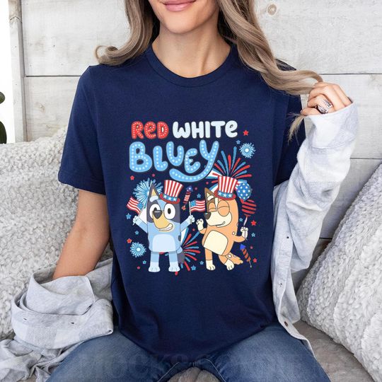 Red White BlueyDad Fourth of July Shirt, Family 4th of July Tee, Independence Day Party Shirt