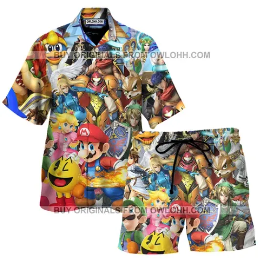 Super Mario Bros Hawaiian Shirt
