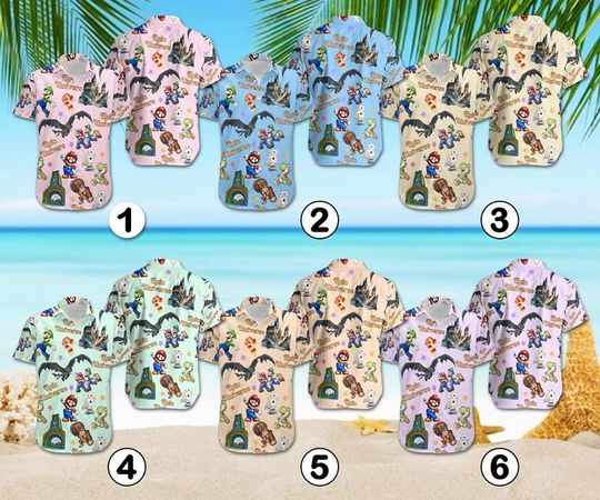 Epic Universe Hawaiian Shirt - Super Mario Family Matching Shirt