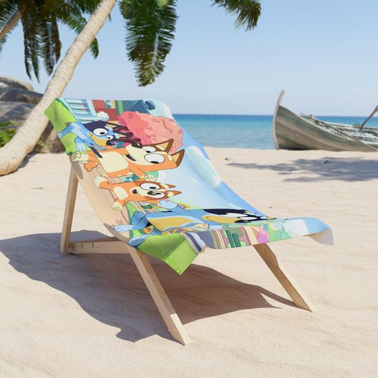 BlueyDad Fun and Playful Beach Towel for Kids