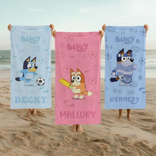 BlueyDad Custom Beach Towel for Kids - Perfect Gift for Sport Lovers and Pool Parties