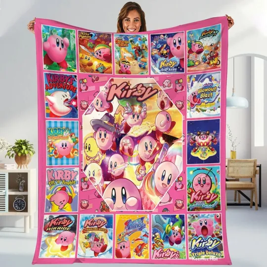 Kirby Fleece Blanket for Birthday Party