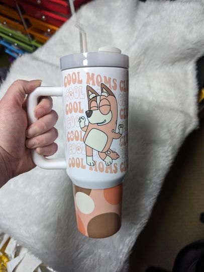 40 oz Tumbler with Handle - BlueyDad Cool Mom