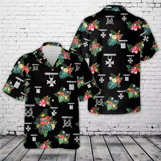 US Marine Corps Rifle Qualification Badge Hawaiian Shir