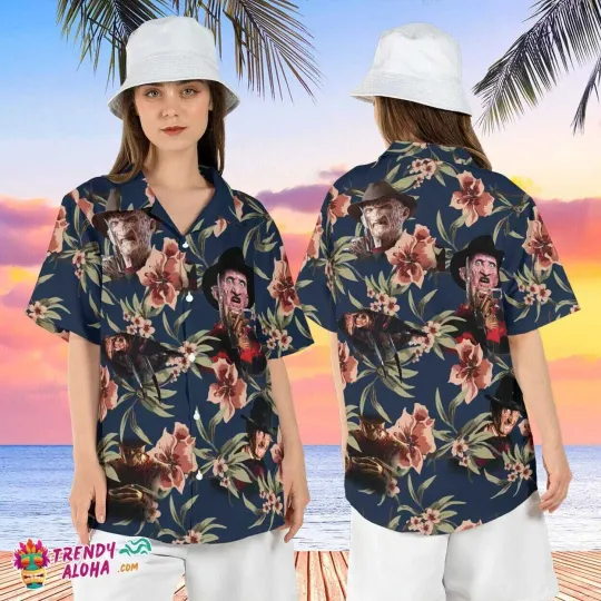 Freddy Krueger Tropical Nightmare Elm Street Floral Horror Shirt